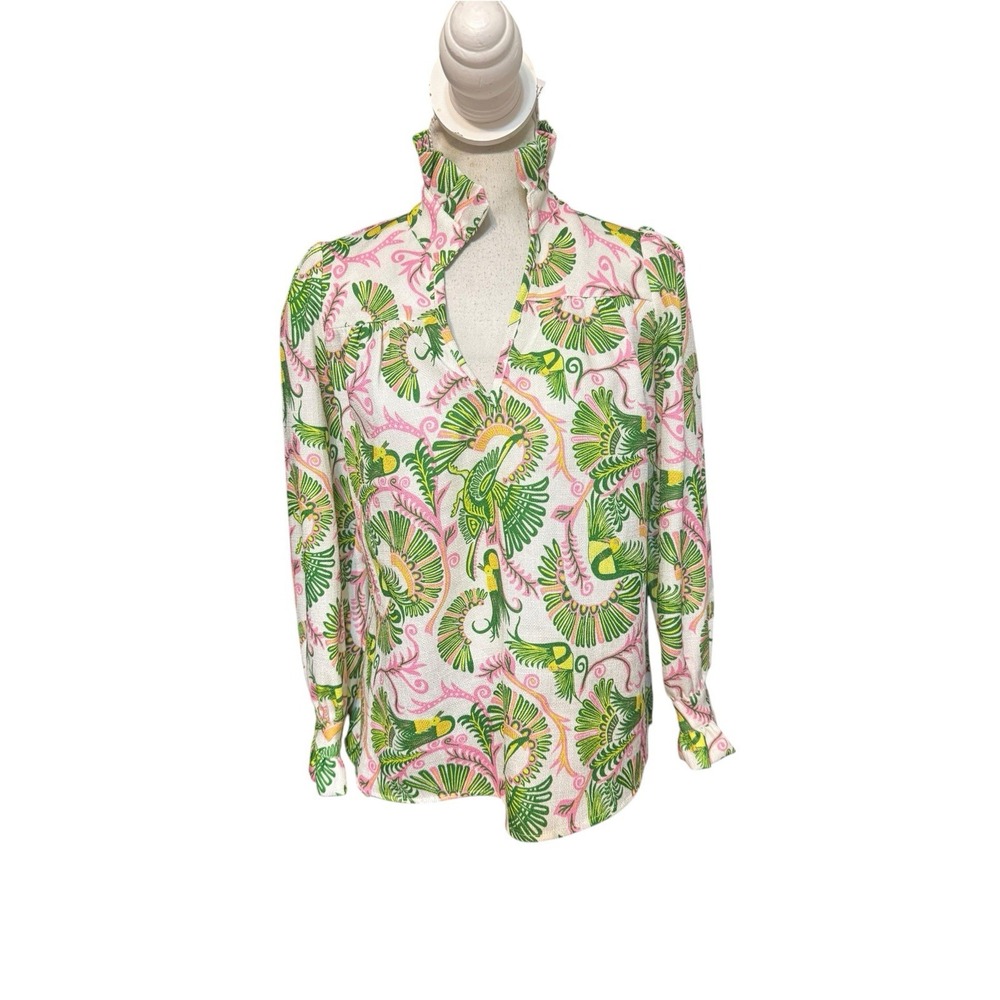 CK Bradley Aspen Blouse Bird Print Womens Size Small NWT